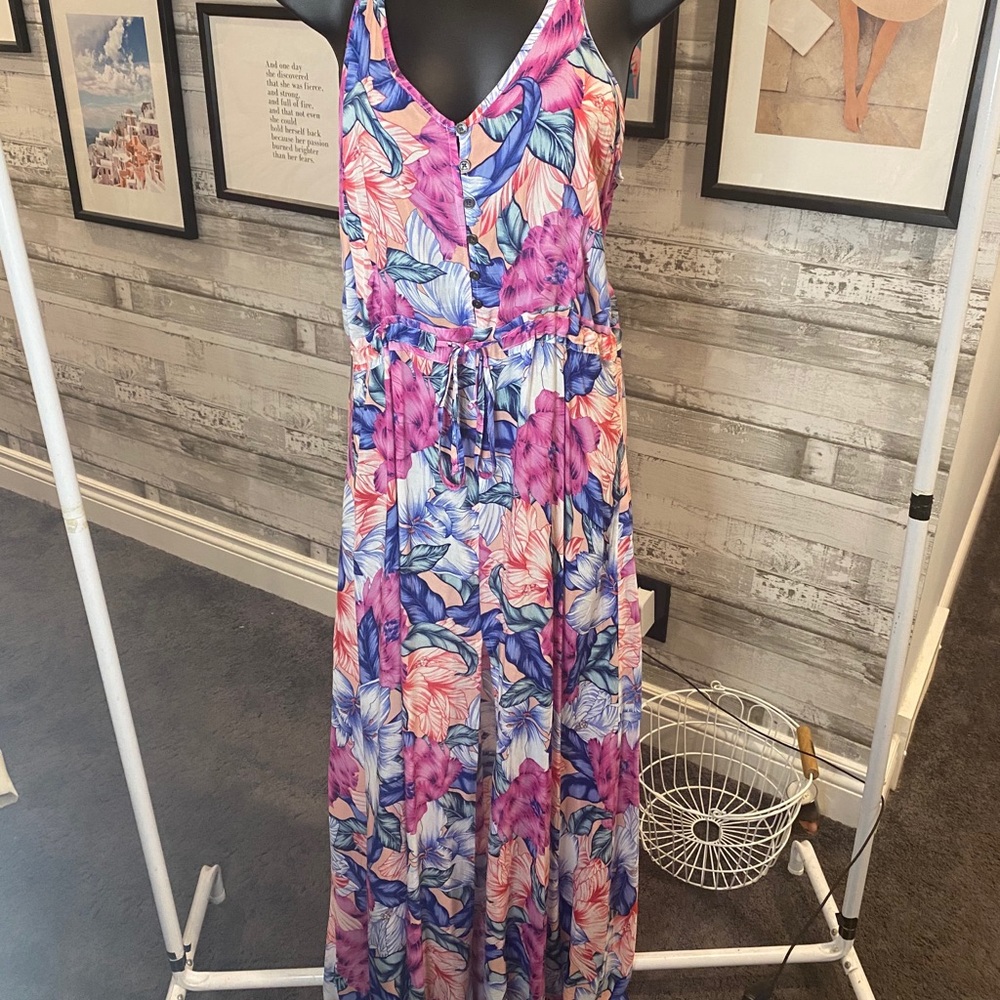 Rip Curl Front Slit Floral Dress